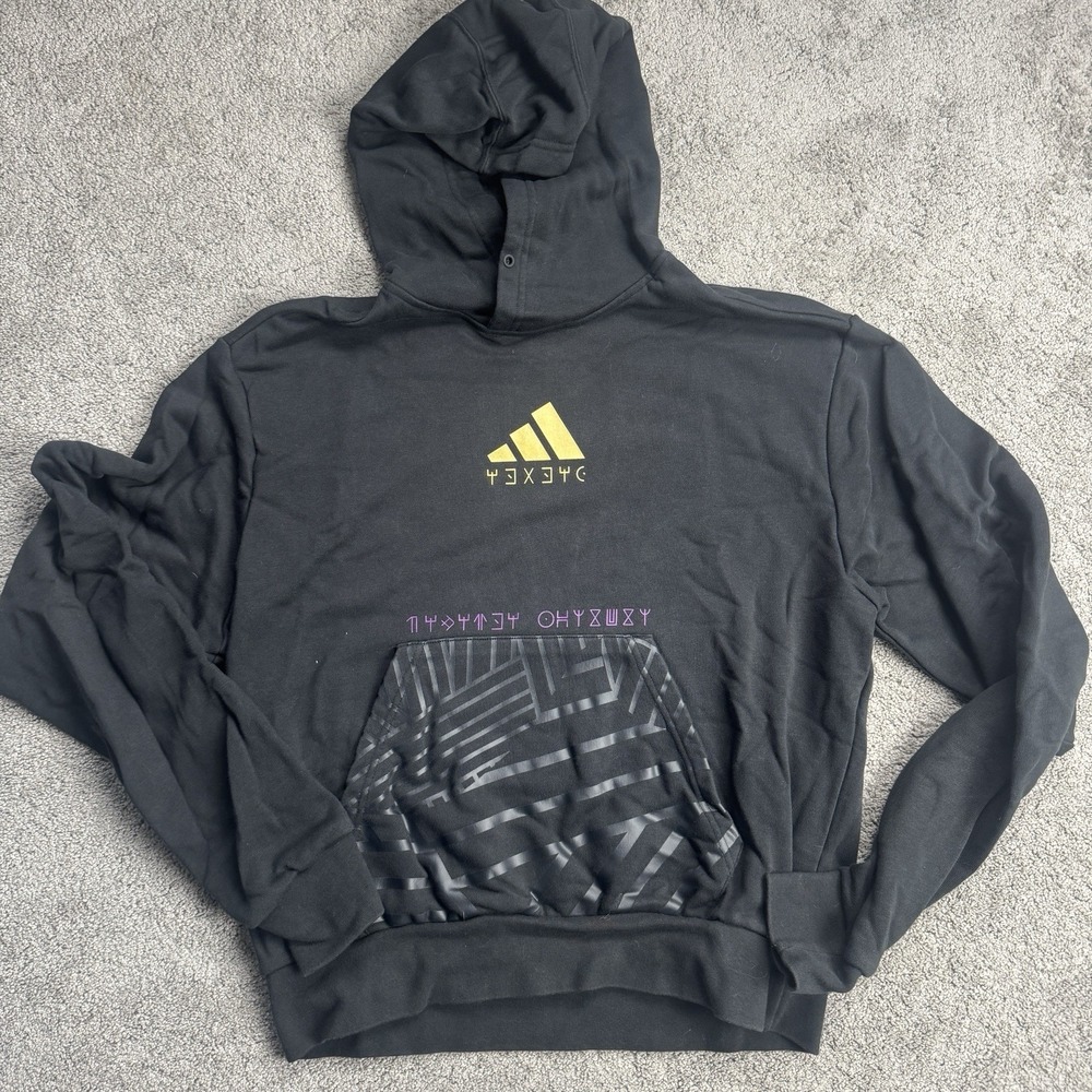 Adidas Men's Small Marvel Black Panther Wakanda Forever Black Hoodie